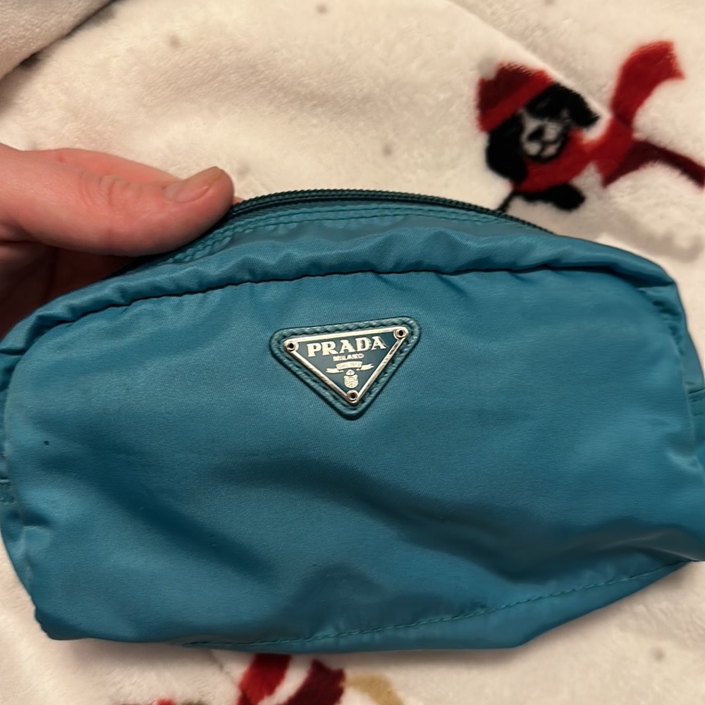 Prada Nylon Tiffany Blue Pouch